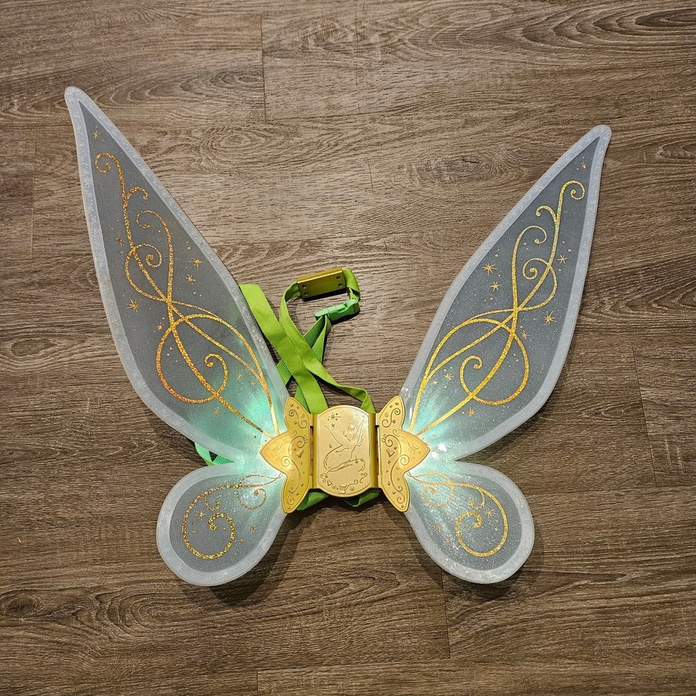 Disney Tinker Bell Light-Up Fairy Wings Green Blue Costume Adjustable Straps
